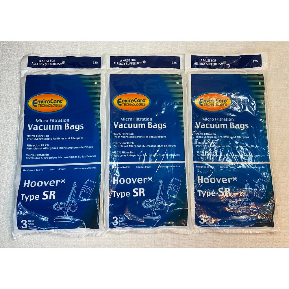 EnviroCare Hoover Duros Type SR Vacuum Bags Microfiltration 9PK